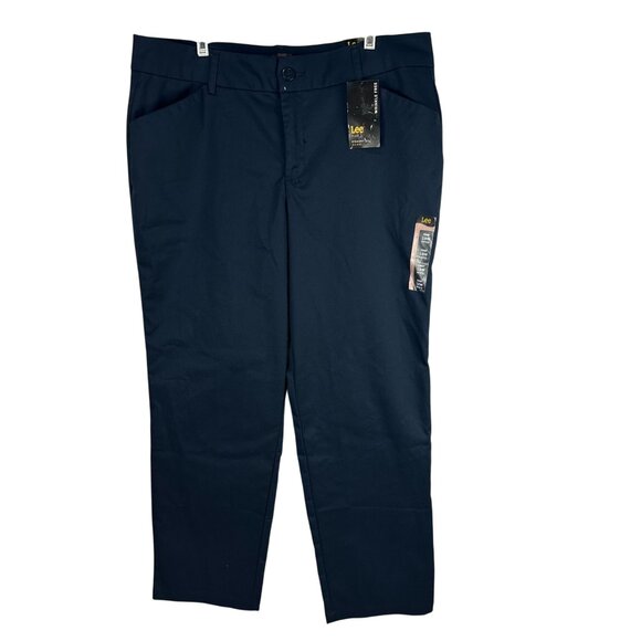 Lee Womens Plus Size Pants 18W Petite Straight Leg Mid-Rise Wrinkle Free - Picture 1 of 8